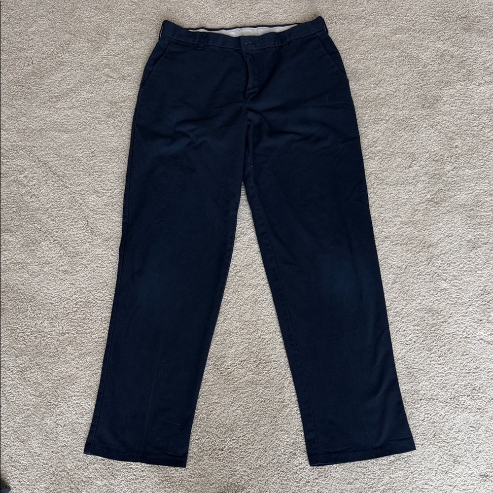 Men's Navy Chino Pants — Classic Straight Fit